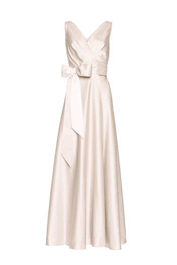Long duchesse dress beige woman 201PD2AC3_05718