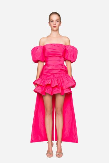 Taffeta belt with maxi bow fuchsia woman 192PD4AA2_04612