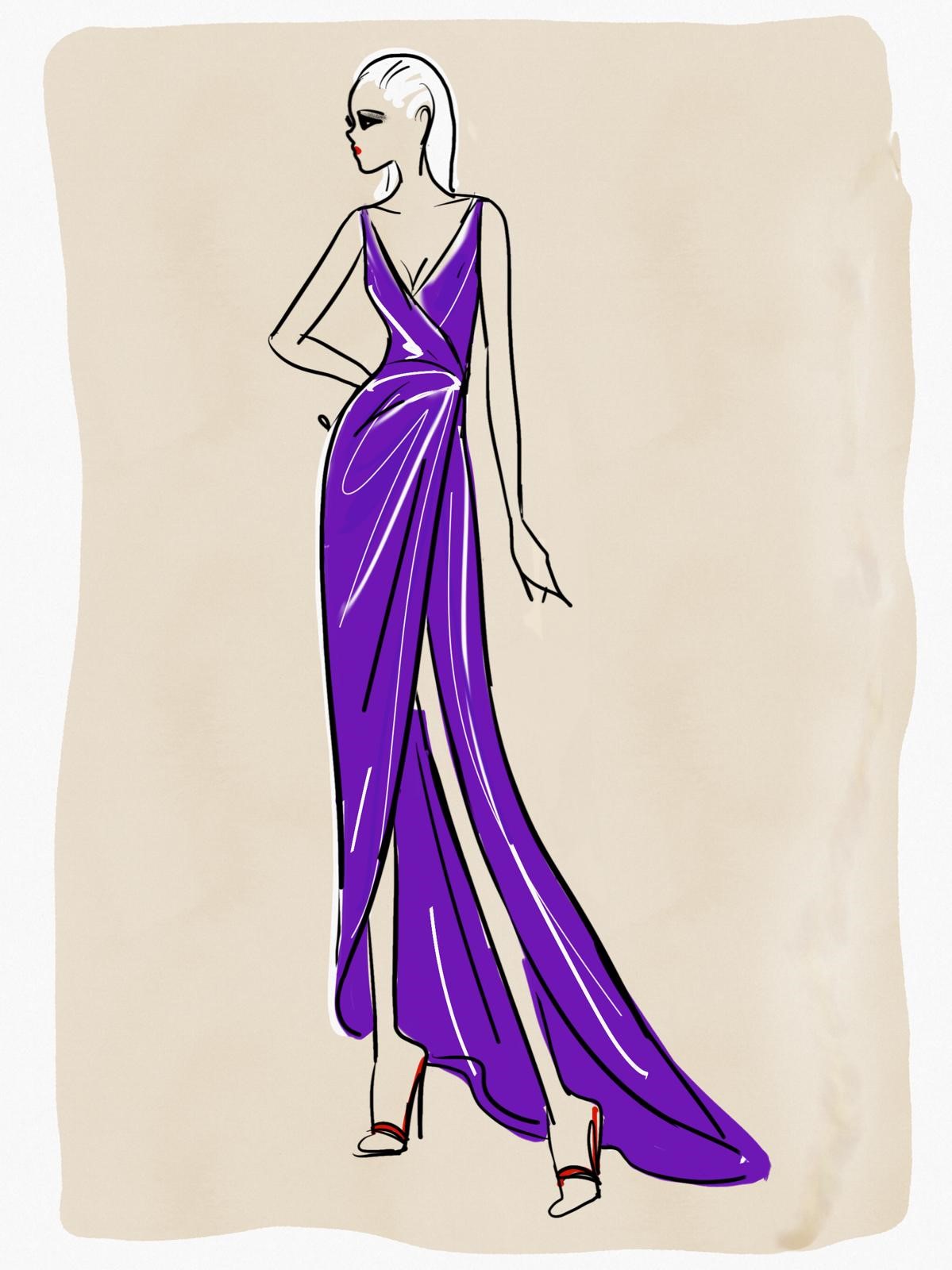 Abito lungo in raso con spacco Abito lungo in raso con spacco purple wine donna 192PD2AC3_5216_1 draft