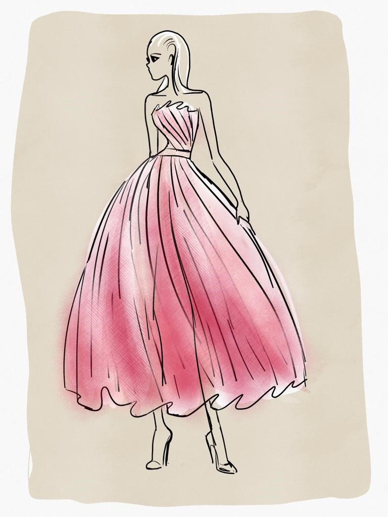 Abito longuette in tulle stampato in dégradé Abito longuette in tulle stampato in dégradé st. degrade' pink donna 192PD2AC5_5213_1 draft