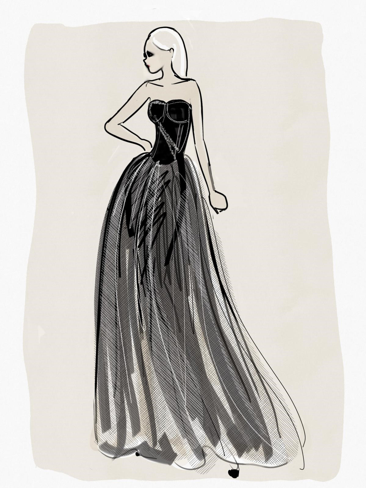 Abito bustier in maglia con gonna in tulle Abito bustier in maglia con gonna in tulle nero donna 192PD3AM5_06_1 draft