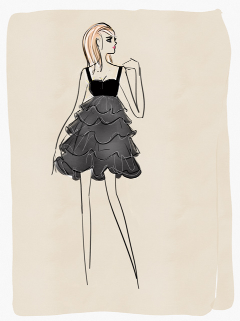 Abito bustier in crêpe sablé e organza di seta Abito bustier in crêpe sablé e organza di seta nero donna 192PD2AP3_06_1 draft