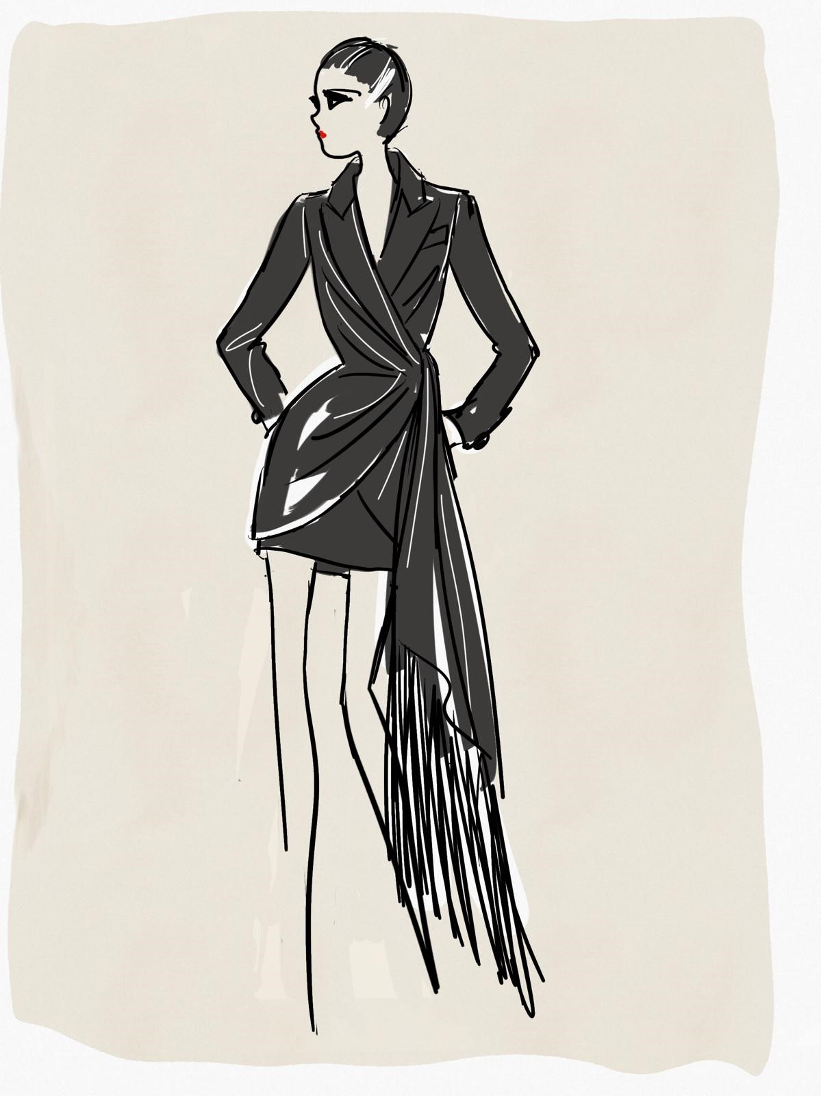 Tailleur gonna con arricciatura e drappo Tailleur gonna con arricciatura e drappo nero donna 192PD2AT1_06_1 draft