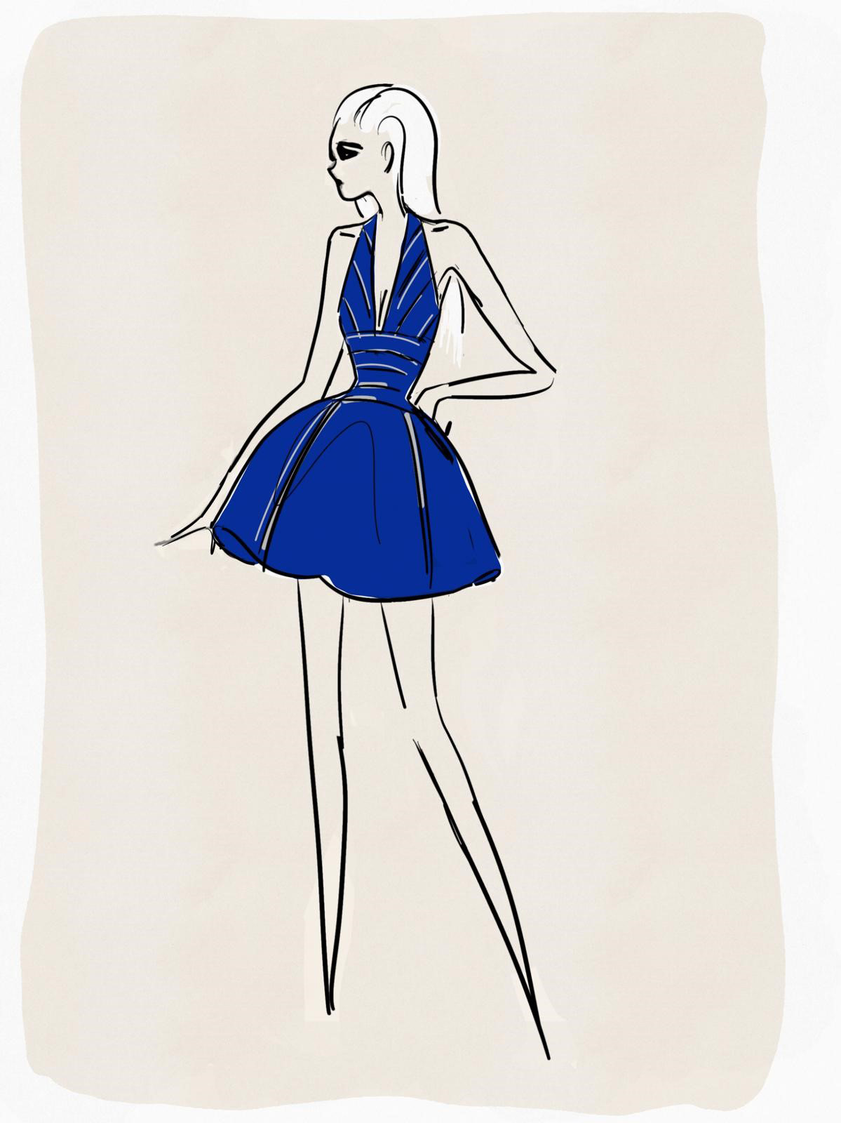 Abito in maglia stretch con ricamo Abito in maglia stretch con ricamo blueprint donna 192PD3AM4_651_1 draft