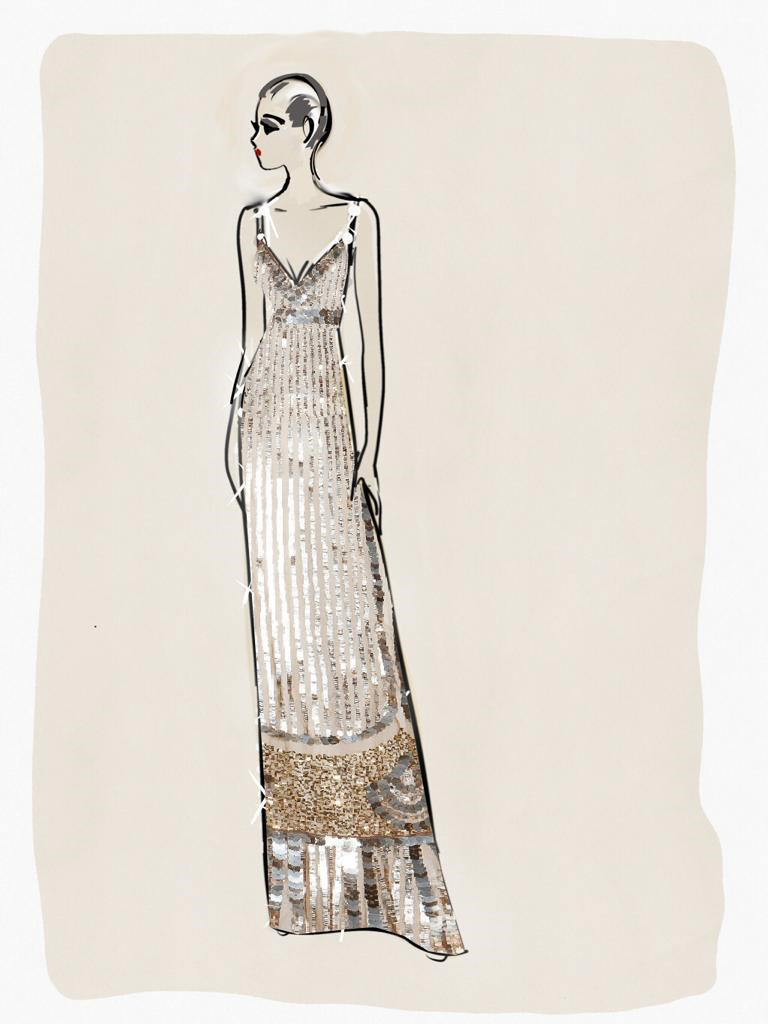 Abito lungo in tulle ricamato in full paillettes Abito lungo in tulle ricamato in full paillettes oro free donna 192PD2AC1_50_1 draft