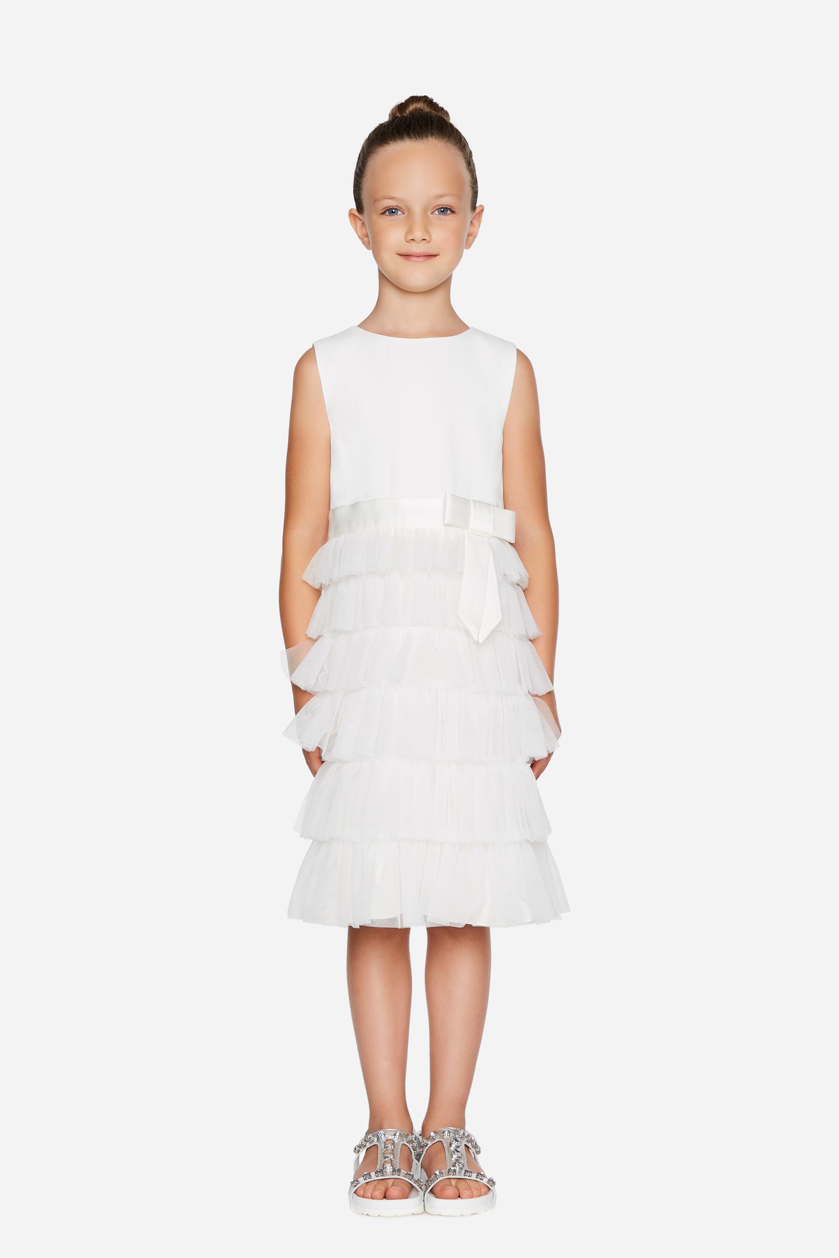 Tulle dress with flounces woman  201PD2AG5_00526 01 