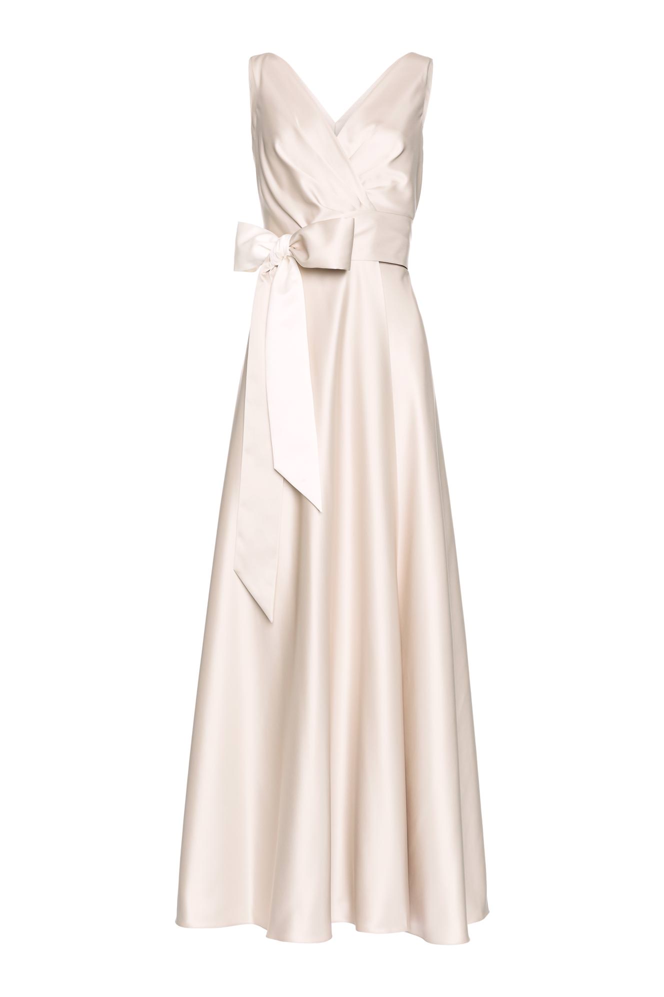 Long duchesse dress beige woman 201PD2AC3_05718