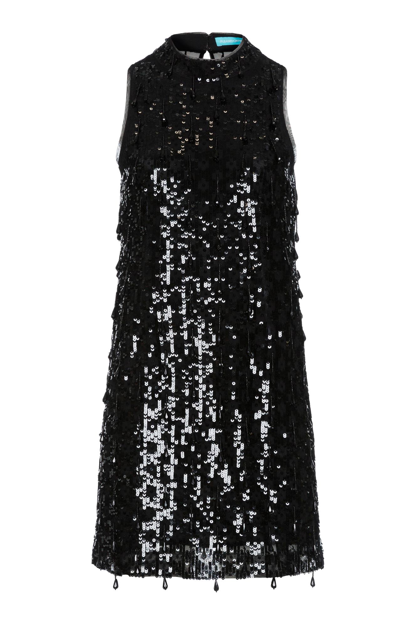 Full sequin sheath dress black woman 201PD2AP1_00006