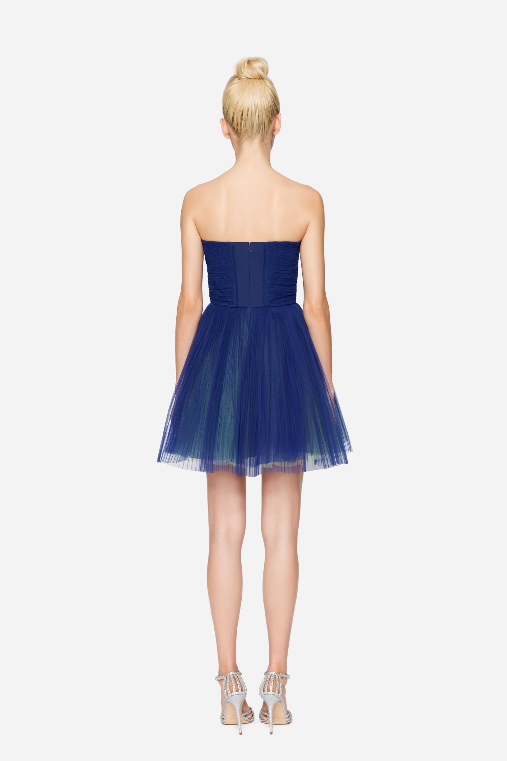 Abito bustier in tulle plissé viola donna 201PD2APA_00238