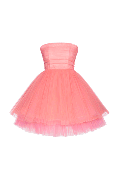 Petticoat with tulle flounce Petticoat with tulle flounce woman Two-tone Coral Pink / Coral Pink 201PD2AP9_07045 01