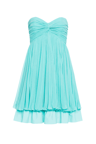 Abito bustier in georgette plissé Abito bustier in georgette plissé donna Verde Acquamarina 201PD2AP6_05717 01