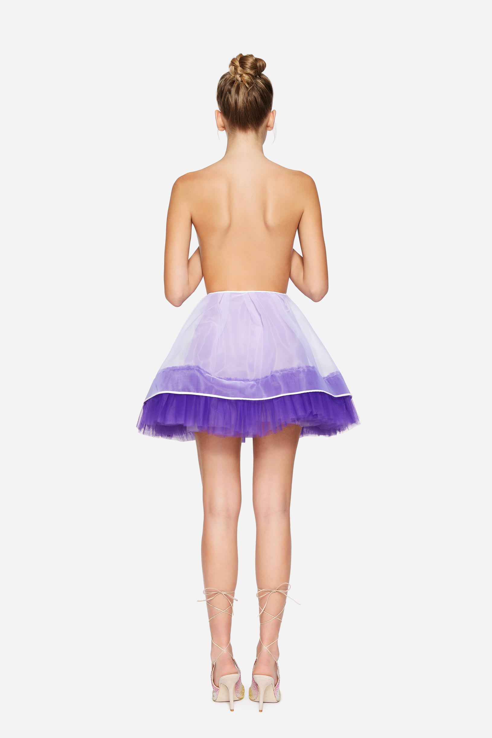 Sottogonna con balza in tulle viola donna 201PD2AP9_07046