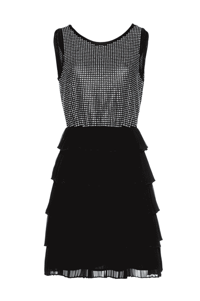 Pleated georgette knit dress Pleated georgette knit dress woman Black 201PD3AM1_00006 01