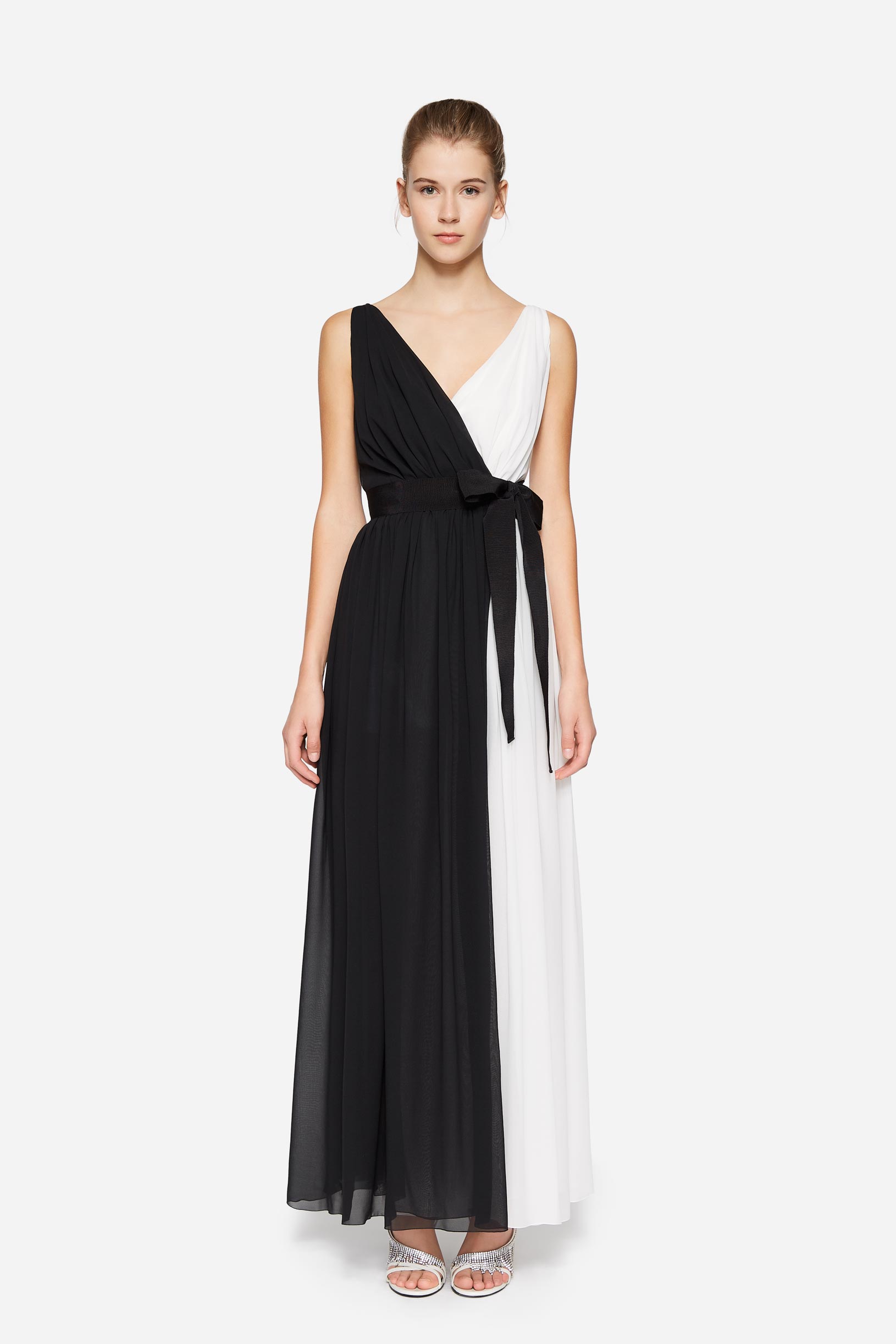 Silk chiffon long dress