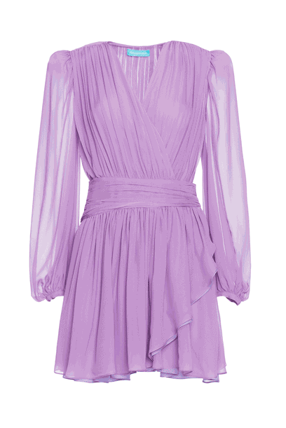 Silk chiffon dress Silk chiffon dress woman “Wisteria” Purple 201PD2AP4_00072 01