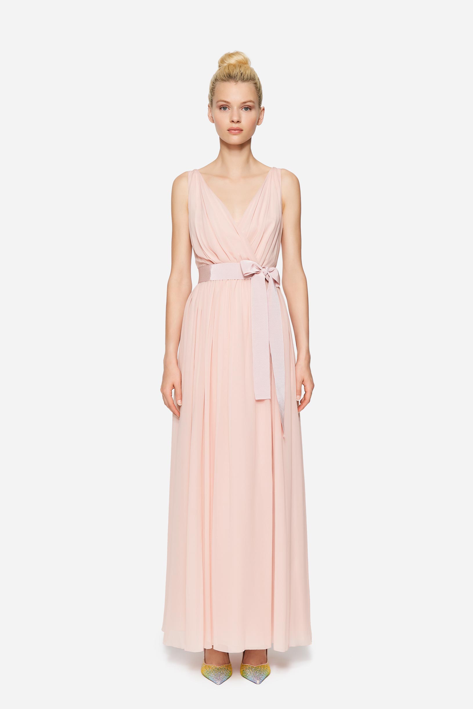 Silk chiffon long dress