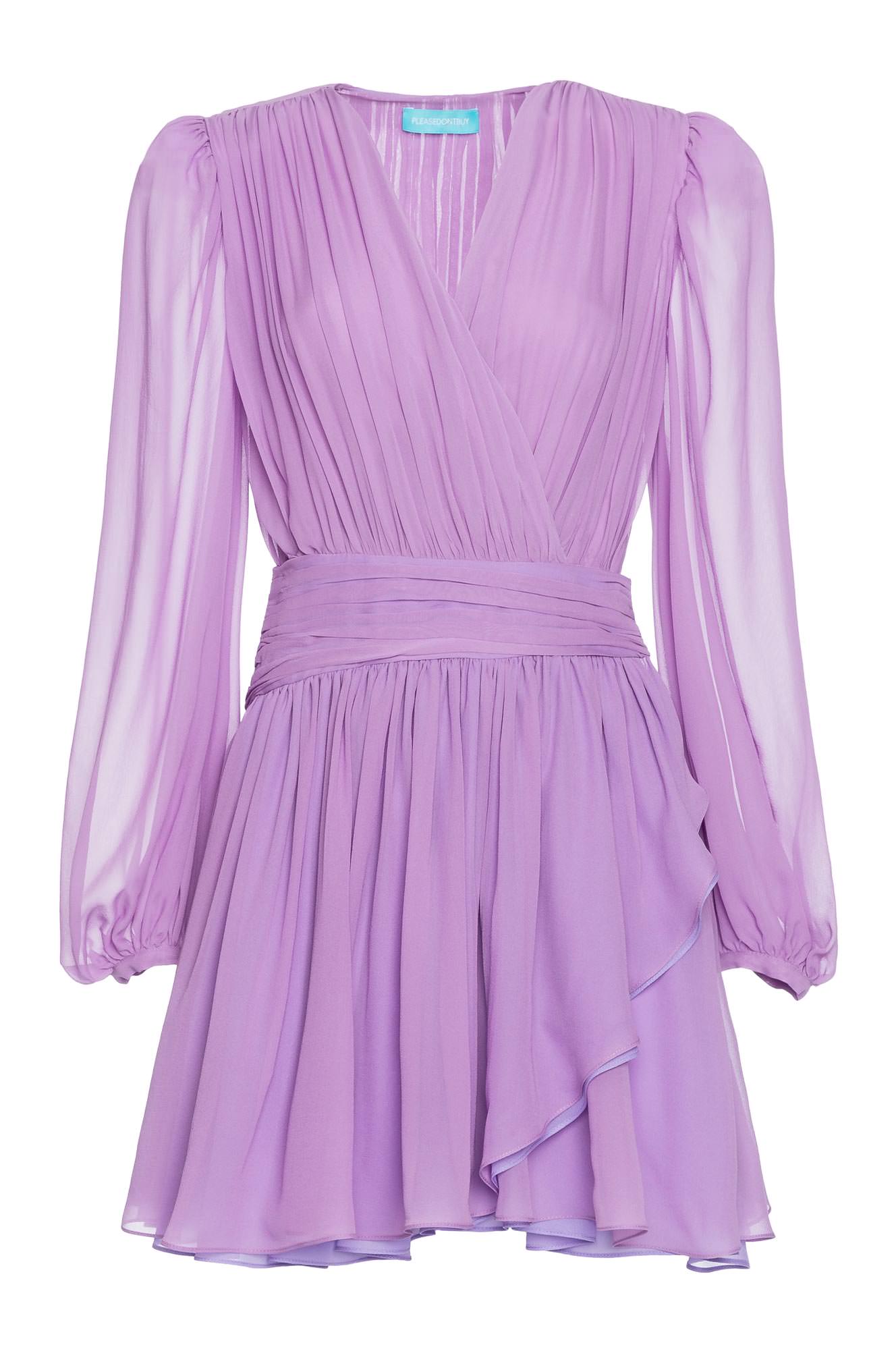 Agata Silk chiffon dress, Purple PLEASEDONTBUY
