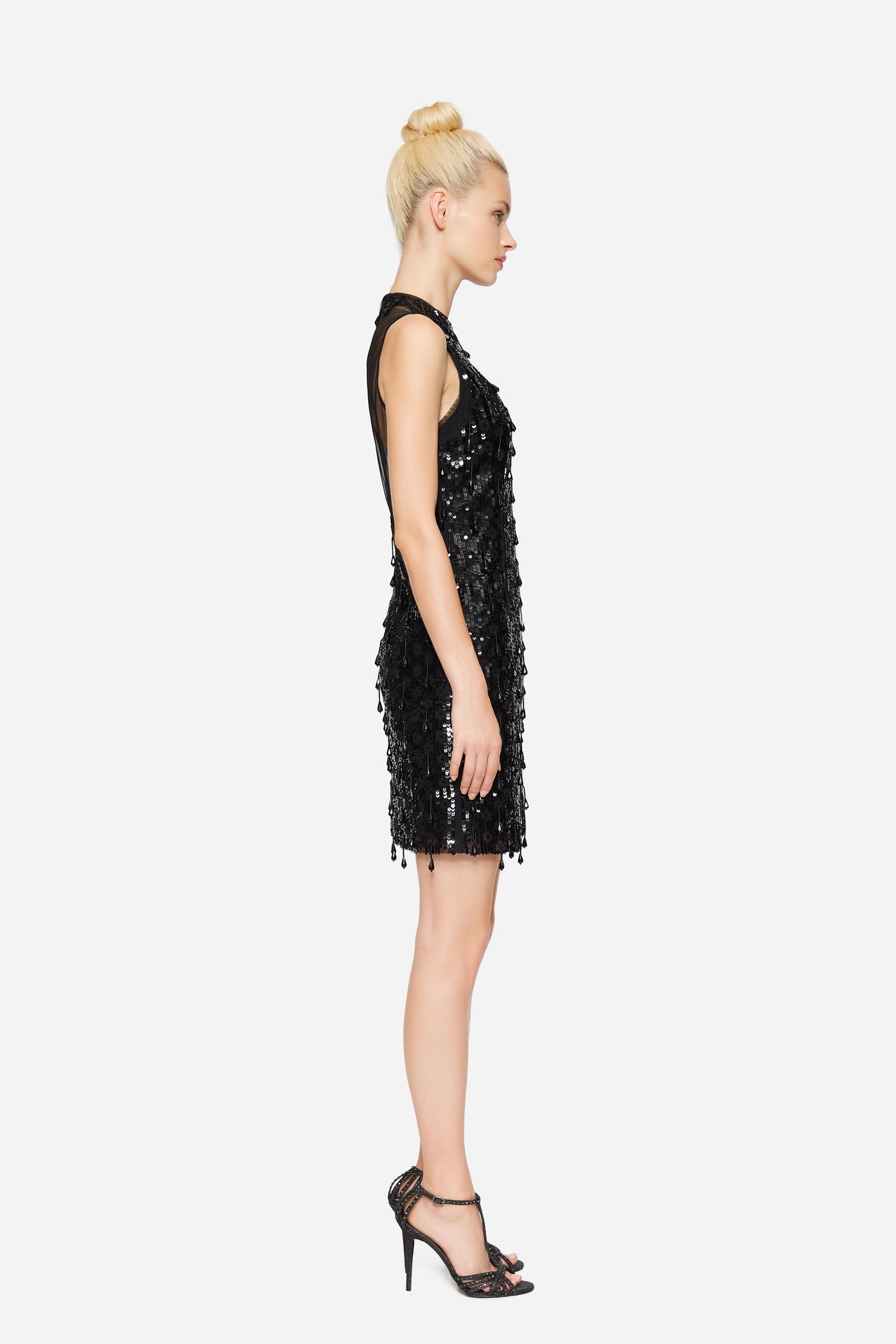 Full sequin sheath dress black woman 201PD2AP1_00006