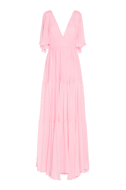 Silk georgette long dress Silk georgette long dress woman "Candy" Pink 192PD2AC4_04613 01