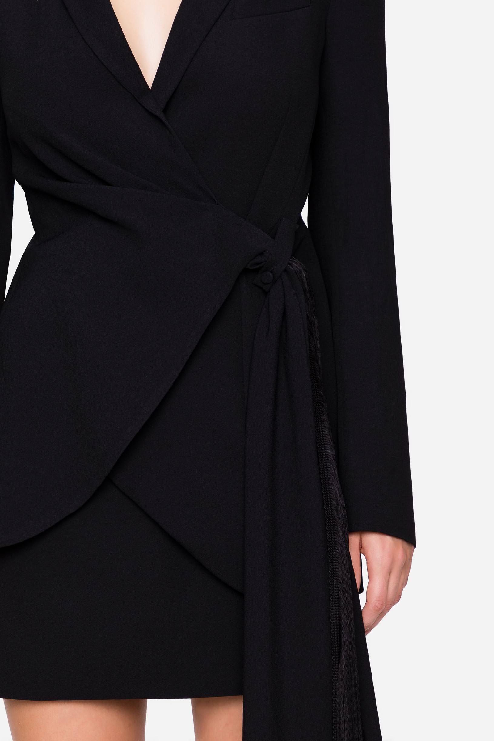 Skirt suit with gathering and drape  black woman 192PD2AT1_00006