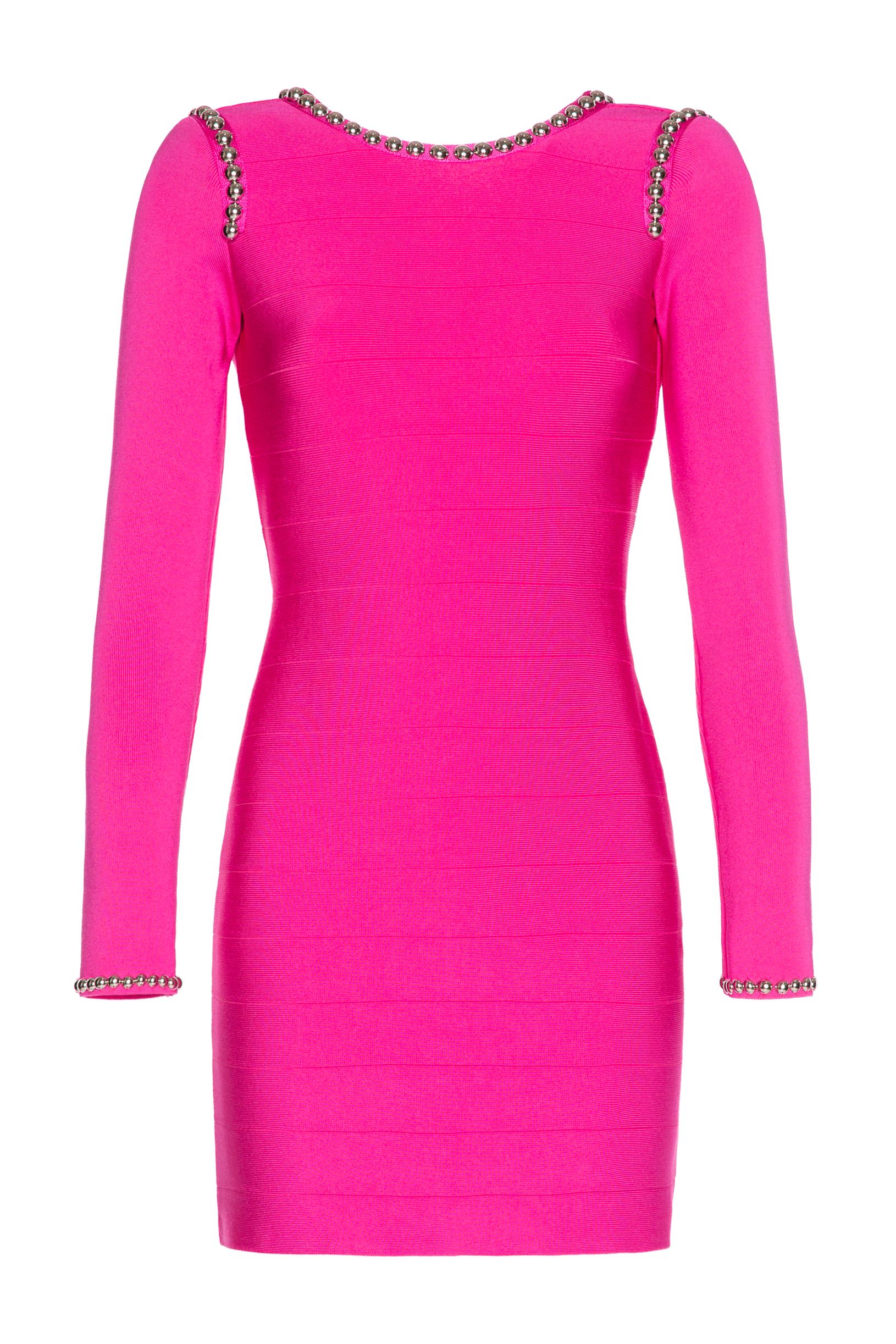 Stretch knit sheath dress fuchsia woman 192PD3AM1_03546