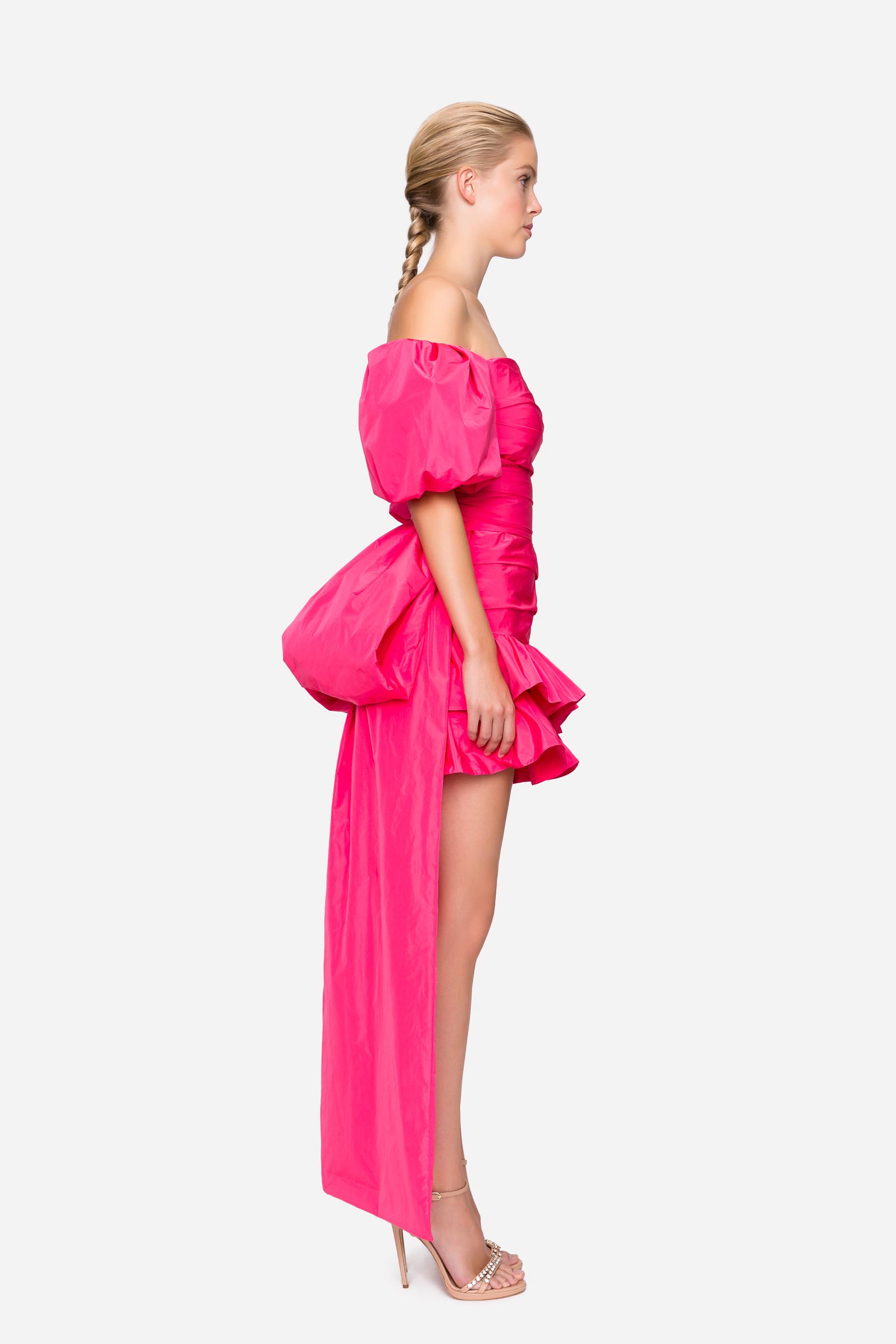 Taffeta belt with maxi bow fuchsia woman 192PD4AA2_04612