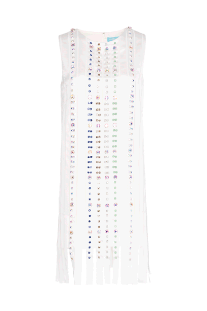 Crêpe sablé dress with multicoloured stones Crêpe sablé dress with multicoloured stones woman Off White 192PD2AP2_00526 01