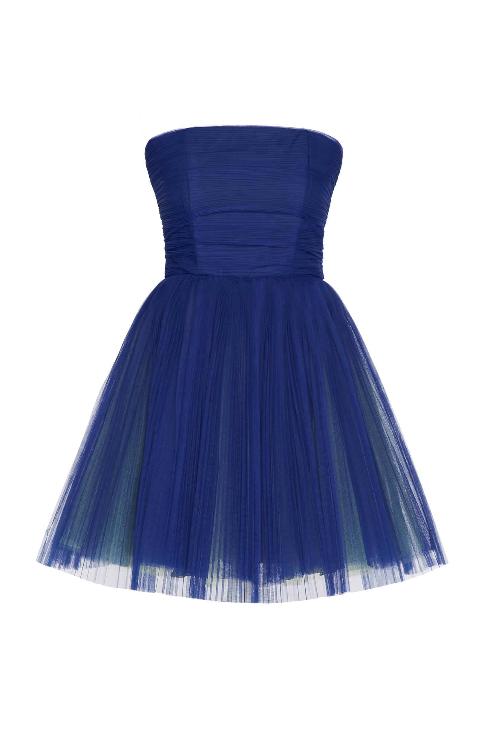 Pleated tulle bustier dress purple woman 201PD2APA_00238