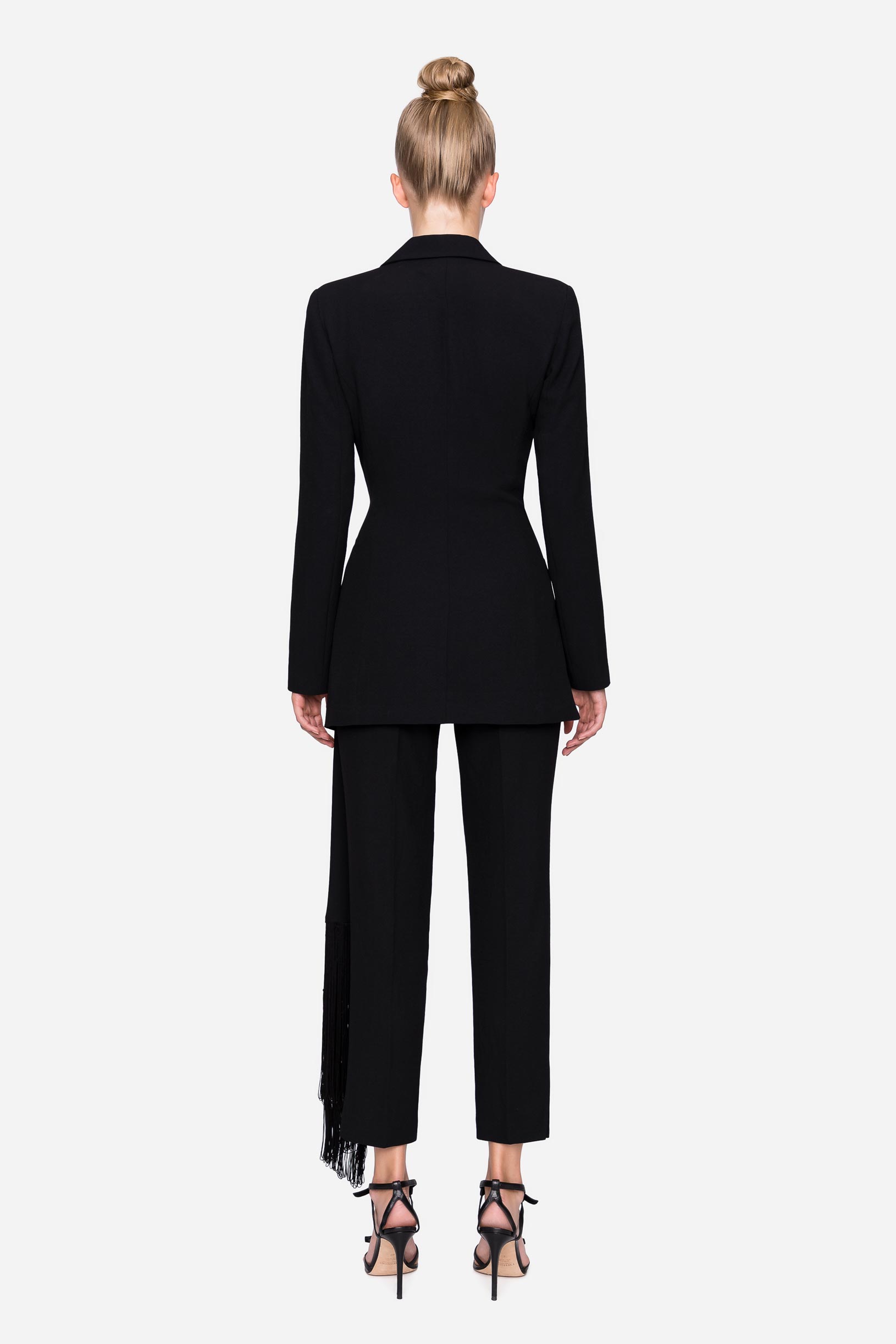 Trousers suit with gathering and drape  black woman 192PD2AT3_00006