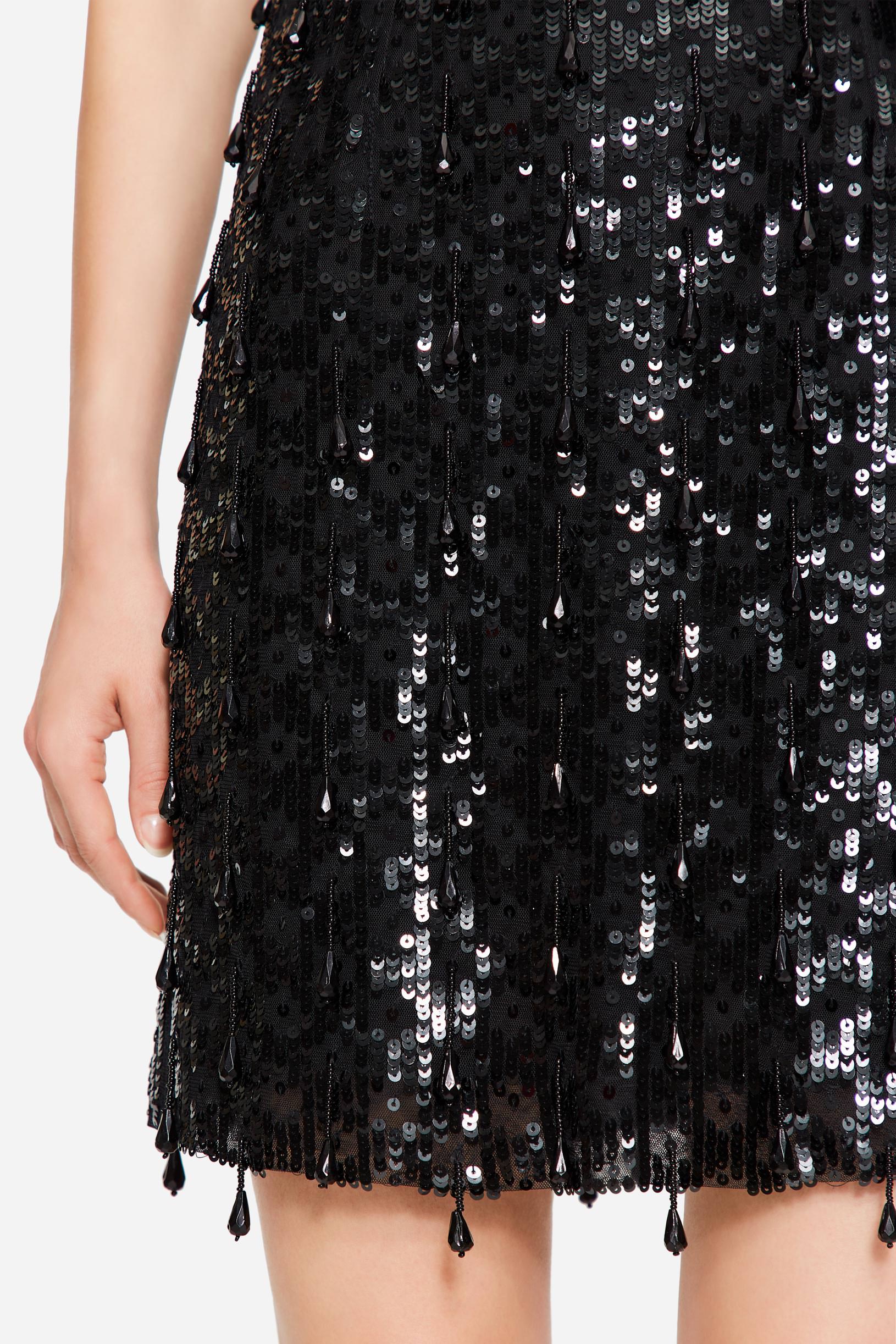 Full sequin sheath dress black woman 201PD2AP1_00006