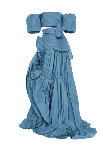 Taffeta top and long skirt set Taffeta top and long skirt set woman Light Denim Blue 192PD2AH2_03331 01