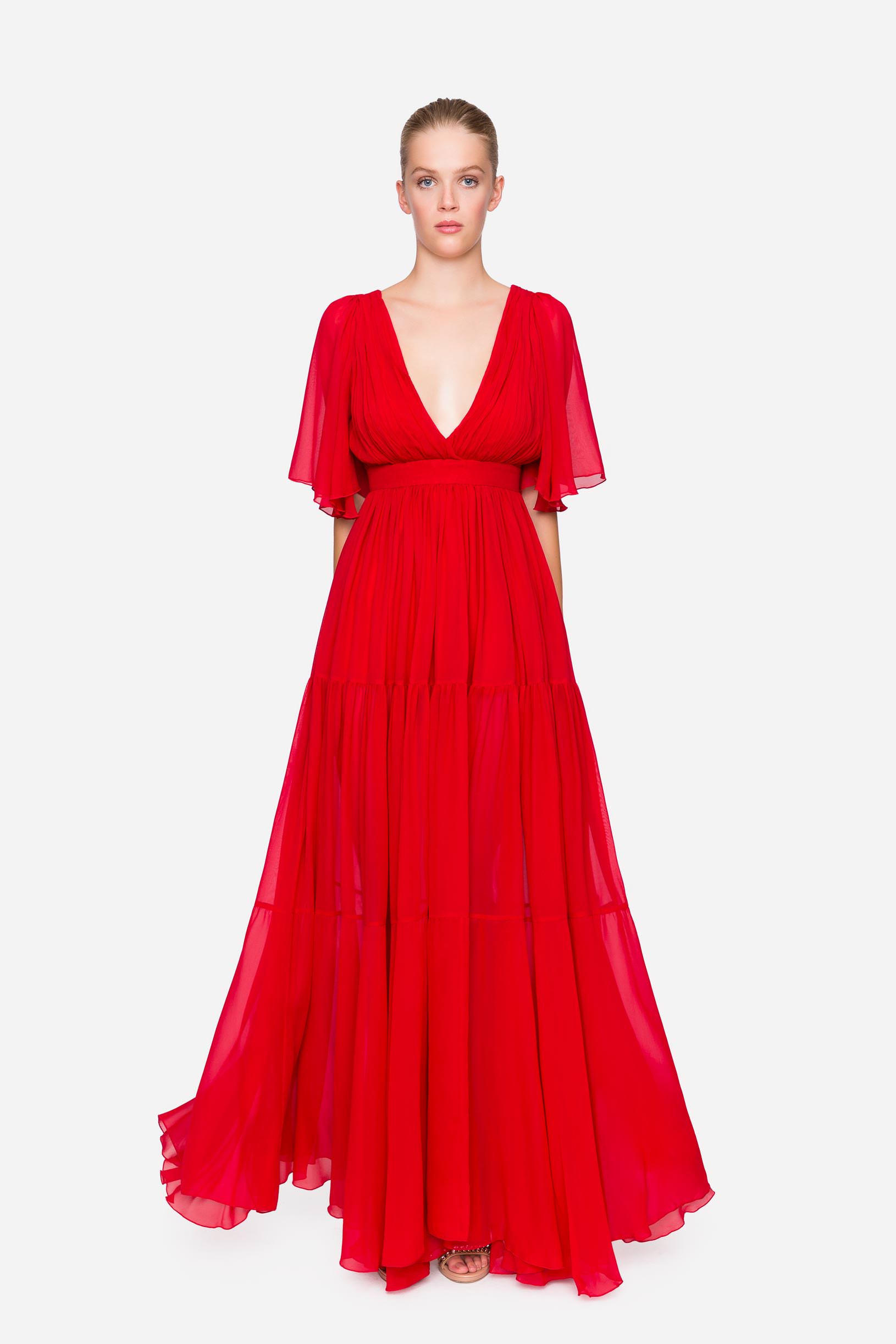 Abito lungo in georgette di seta donna  192PD2AC4_00740 01 