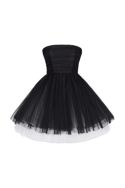 Petticoat with tulle flounce Petticoat with tulle flounce woman Two-tone Off White / Baltic Blue 201PD2AP9_07048 01